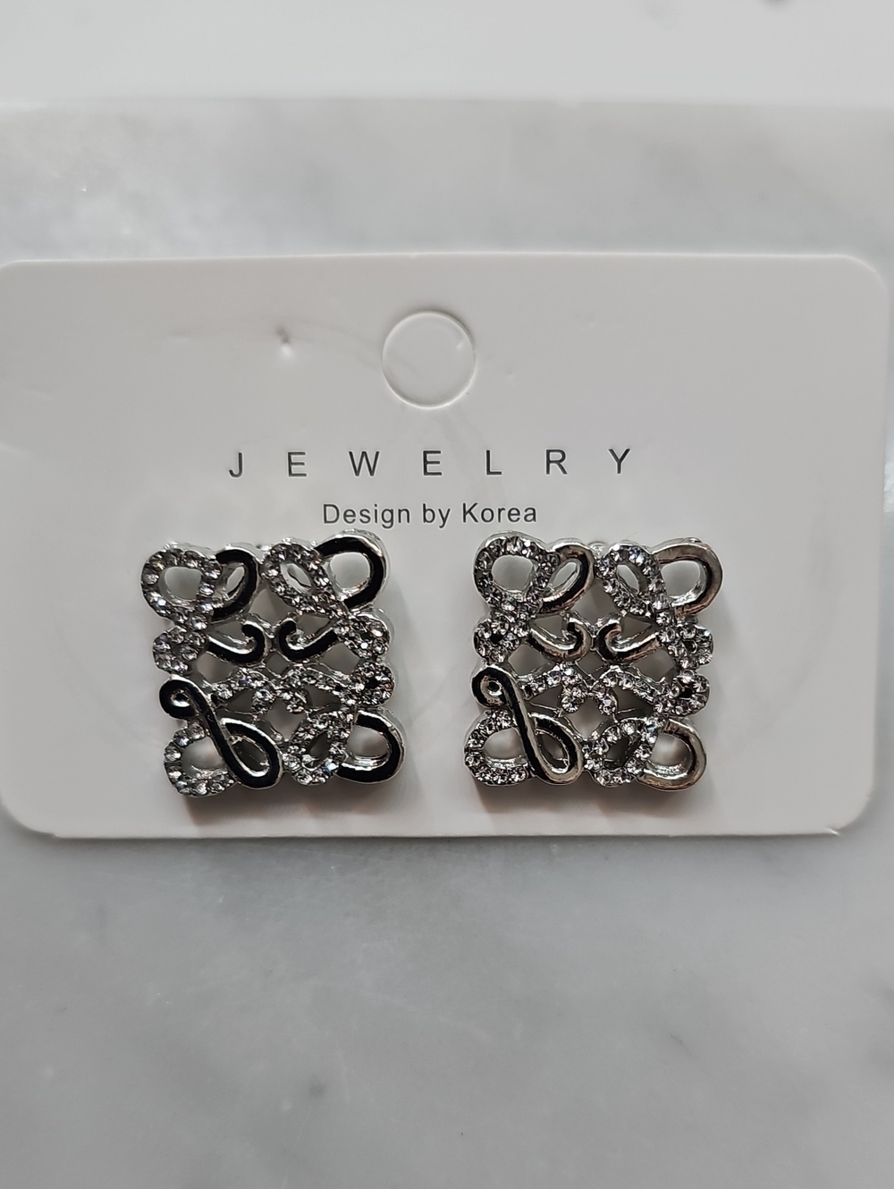 Loewe Silver Crystal Loop Statement Earrings -